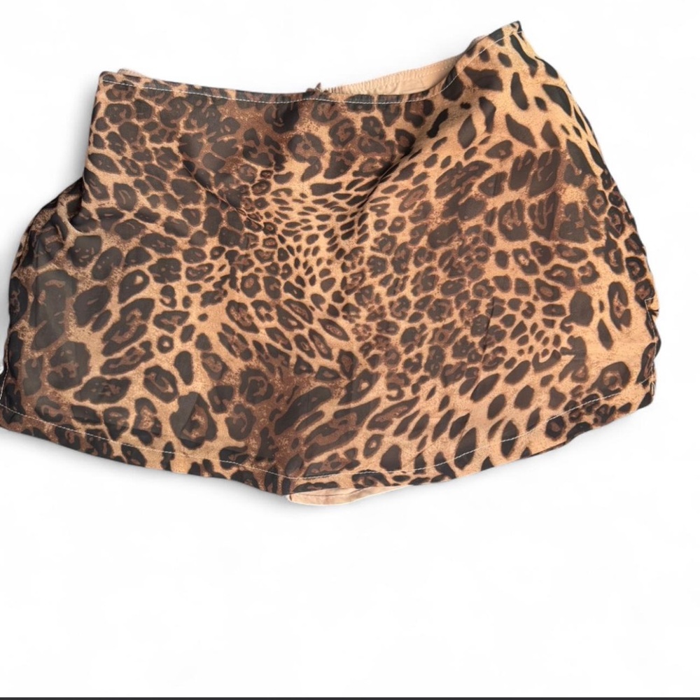 Cider Leopard Print Women’s Skirt/Shorts - Brown